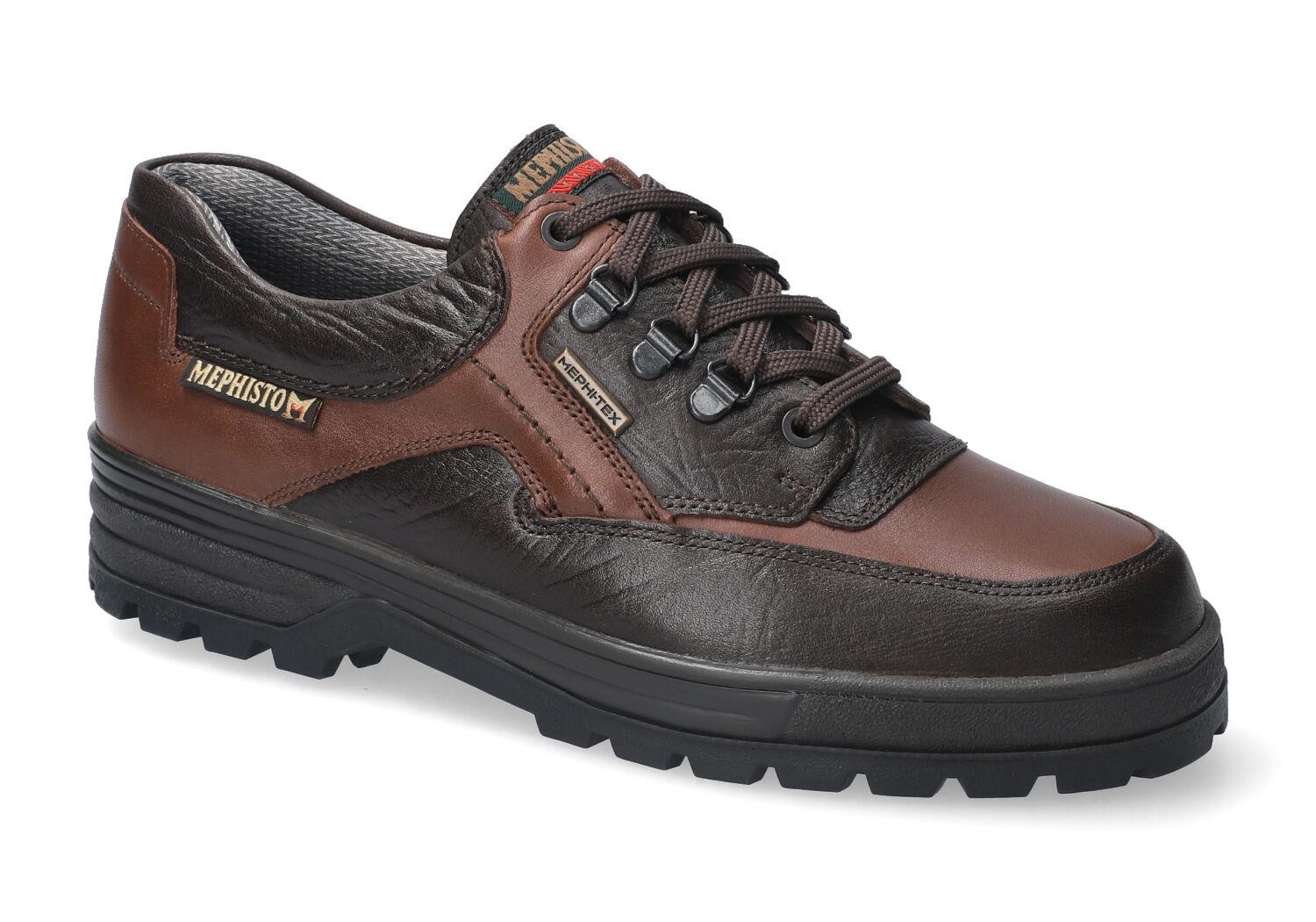lacets homme modèle Barracuda mt Cuir Texturé Brun Foncé - Mephisto
